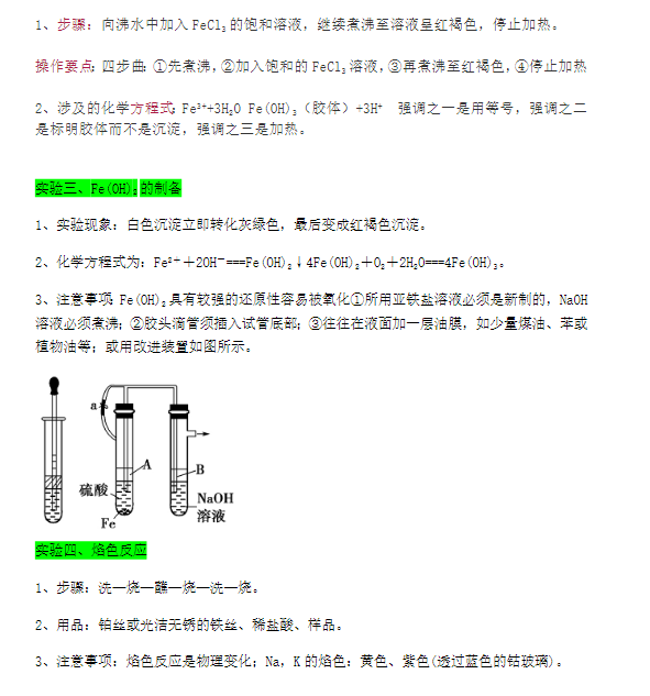备战2020高考高中常考的20个化学实验